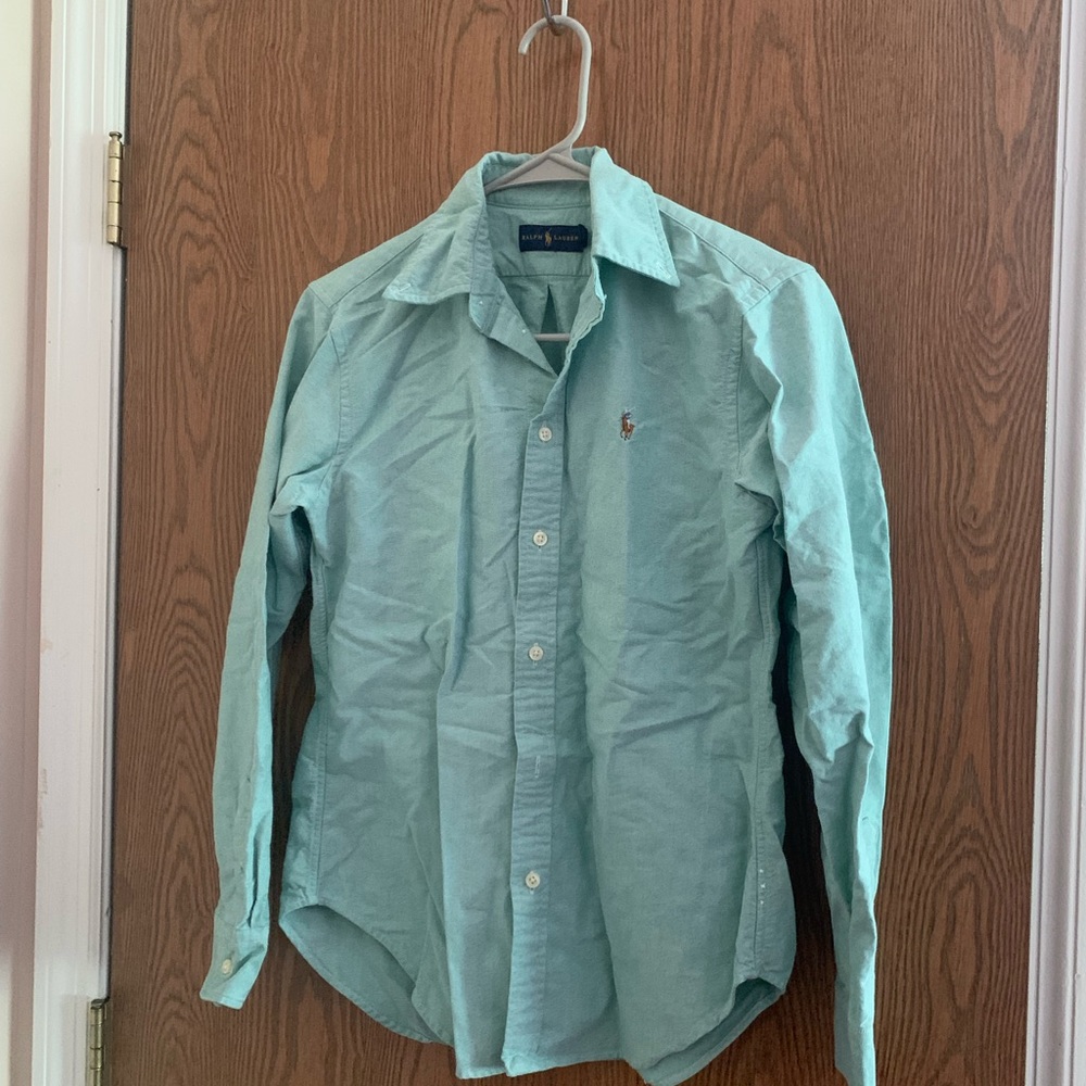 Green Classic Fit Ralph Lauren Button Down Shirt
